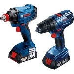Taladro Percutor Gsb 180-li + Llave Impacto Gdx 180-li + 2bat + Maleta Bosch