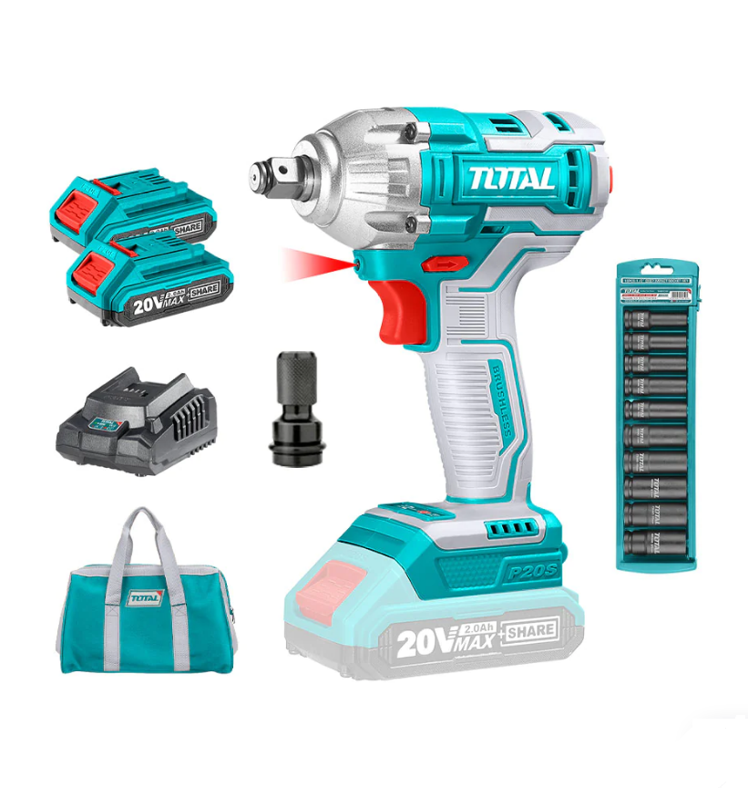 40 Llave de Impacto Inalambrica 1/2 20V con Juego de Dados TIWLI20383 Total - Imagen 1