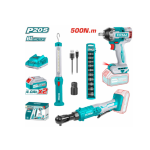 Kit Llave de Impacto 1/2" 500nm + Chicharra 3/8" 65nm + Lampara TOSLI240461 Total