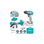 Kit Taladro Atornillador 52nm y Mini Esmeril 3" Inalambrico 20V BL con 2 baterias TCKLI20278 Total