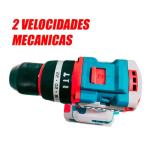 Taladro Atornillador Percutor Inalambrico BL torque 66nm 13mm TIDLI206681 Total - Imagen 2