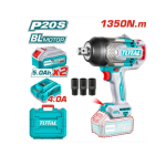 Llave de Impacto Inalambrica 20V 3/4" torque 1350nm + 2 Baterias TIWLI20135 Total