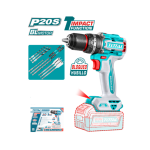 Taladro Atornillador Percutor 20V Torque 96NM 13MM Brushless TIDLI209681 Total