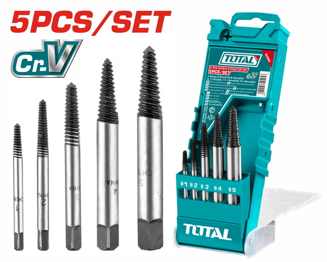 TACSE0056 Set de Extractores de Tornillos 5 piezas TACSE0056 Total - Imagen 1