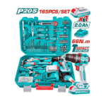 Kit Taladro Atornillador Percutor Inalamabrico torque 66nm con 165 accesorios THKTHP11652 Total