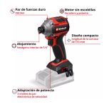 Atornillador de Impacto Inalámbrico Professional TP-CI 18/250-C Li BL con bateria Einhell - Imagen 3