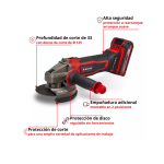 Esmeril Angular Inalámbrico TE-AG 18/125-2 Li (1x4,0 Ah) Einhell - Imagen 2