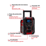 Radio Parlante Inalámbrica TE-CR 18 Li DAB+/FM/BT con bateria Einhell - Imagen 2