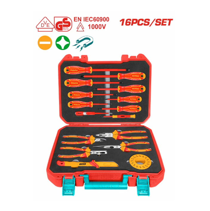 THKITH1601 Set de 16 Herramientas Aisladas para Trabajos Eléctricos THKITH1601 Total - Imagen 1