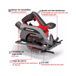 Sierra Circular Inalámbrica Professional TP-CS 18/165 Li BL - Solo Einhell - Imagen 3