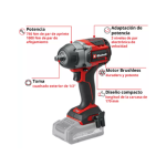 Llave de Impacto Inalámbrico Professional TP-CW 18/750-C Li BL - Solo Einhell - Imagen 3