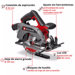 Sierra Circular Inalámbrica TE-CS 18/165-2 Li - Solo Einhell - Imagen 3