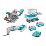 Kit Sierra Circular + Lijadora + Herramienta Multifuncional Inalambrico TOSLI250781 TOTAL
