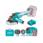 Esmeril Angular Inalambrico 42V Brushless + 2 baterias TAGLI4108112 Total