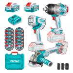 Kit Llave de Impacto 1750Nm + Esmeril + Linterna + Accesorios TOSLI250593 Total