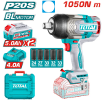 Llave de Impacto Inalambrica 20V 3/4 de 1050nm + 2 Baterias TIWLI20105 Total