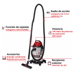 Aspiradora Electrica seco / húmedo 30 litros TC-VC 3055 S Einhell - Imagen 3