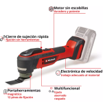 Herramienta Multifuncional Inalambrica Profesional TP-MG 18 Li BL - Solo Einhell - Imagen 4