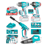Kit Llave Impacto + Pistola de Calor + Hidrolavadora + Aspiradora Inalambrico 20V TOSLI250208 Total