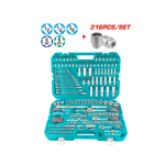 Set de Herramientas y Dados 1/2", 3/8" y 1/4" 216 Piezas THKTHP22166 Total