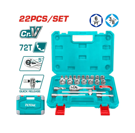 Captura de pantalla 2026-07-10 090118 Set Dados con chicharra 3/8" 22 Piezas THT381221 Total - Imagen 1