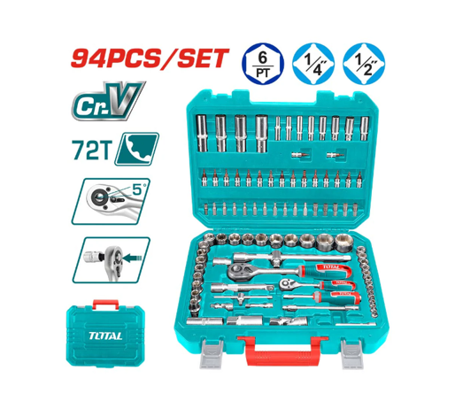 Captura de pantalla 2026-07-27 211041 Set de 94 Dados 1/4" - 1/2" para Mecánica Automotriz THT421942 Total - Imagen 1