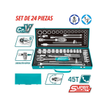 Set dados con chicharra 1/2" 24 piezas THT121242 Total
