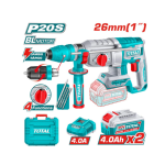 Rotomartillo Inalámbrico 20V 26mm + 2 Baterías y Cargador TRHLI202689 Total