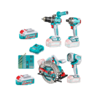 Kit Taladro + Atornillador + Sierra Circular + Lampara Tckli261206 Total