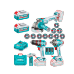 Kit Taladro + Esmeril + Llave de Impacto Inambrico TCKLI20358 Total